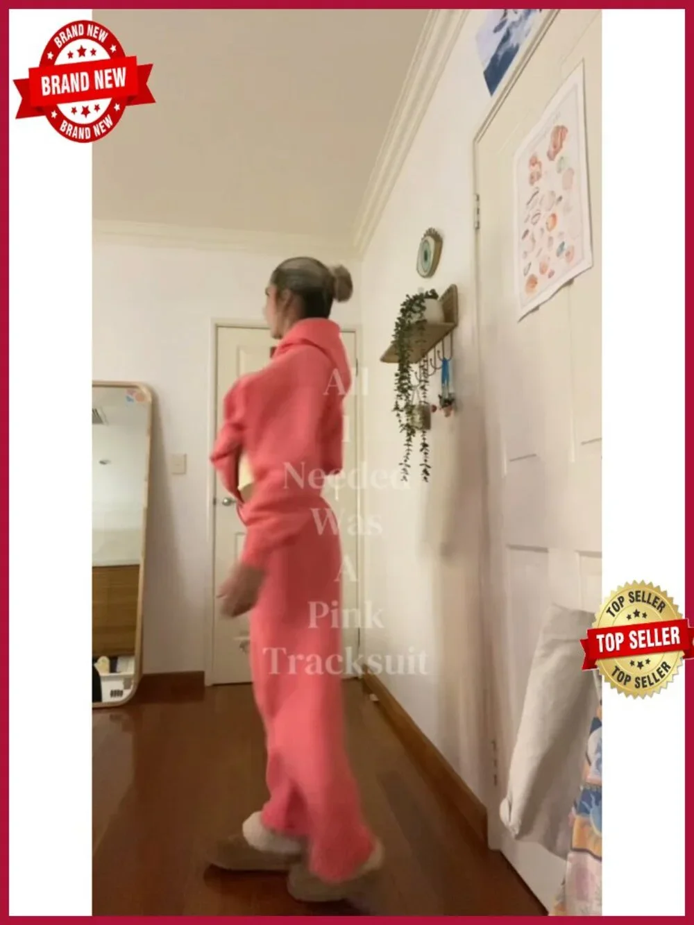 Fleece Oversized Hoodie and Baggy Sweatpants 2 Piece Matching Set